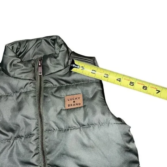LUCKY BRAND Kids Green Zip up Puffer Vest Size 18M - Picture 5 of 7